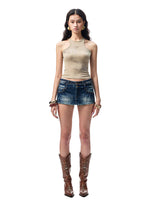 Floral Austrian Rhinestone I-shaped Vest