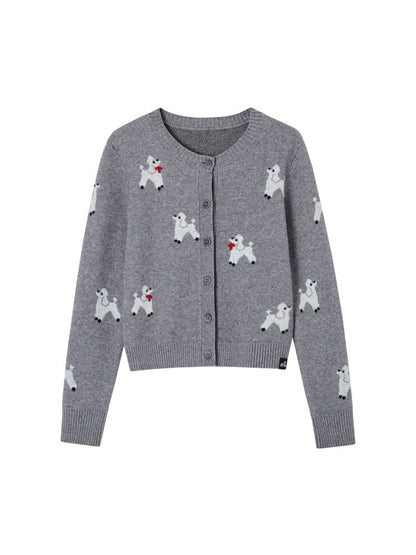 Dog Jacquard Cardigan