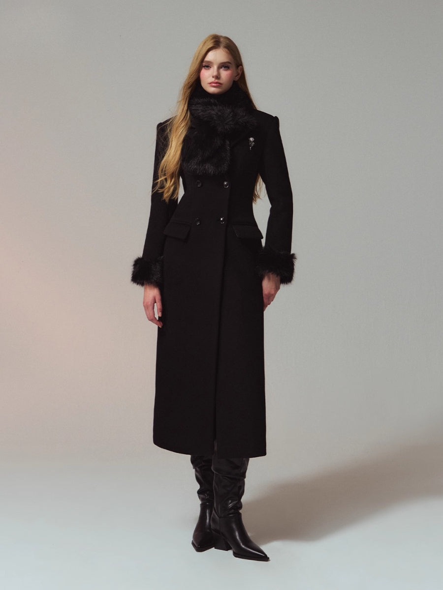 Merino Hourglass Double-Faced Wool Long Coat