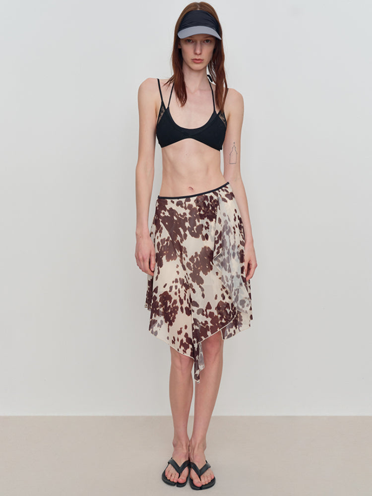 Irregular Flowy Mesh Skirt
