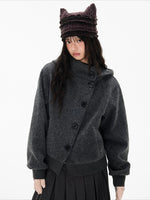 Hooded Button Jacket