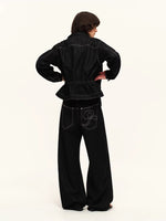 Asymmetric Button Straight Jeans