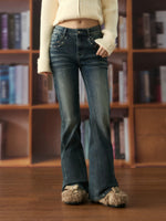 Vintage Star Studded Flared Denim Jeans