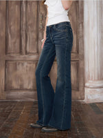 Rivet Low-Rise Flare Jeans