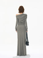 Ruched One-Shoulder Knit Dress