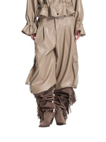 Vintage PU Cargo Wide-Leg Pants