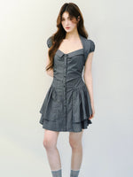 Gray Retro Stripe Dress