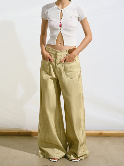 Vintage Washed Loose Casual Wide-Leg Pants