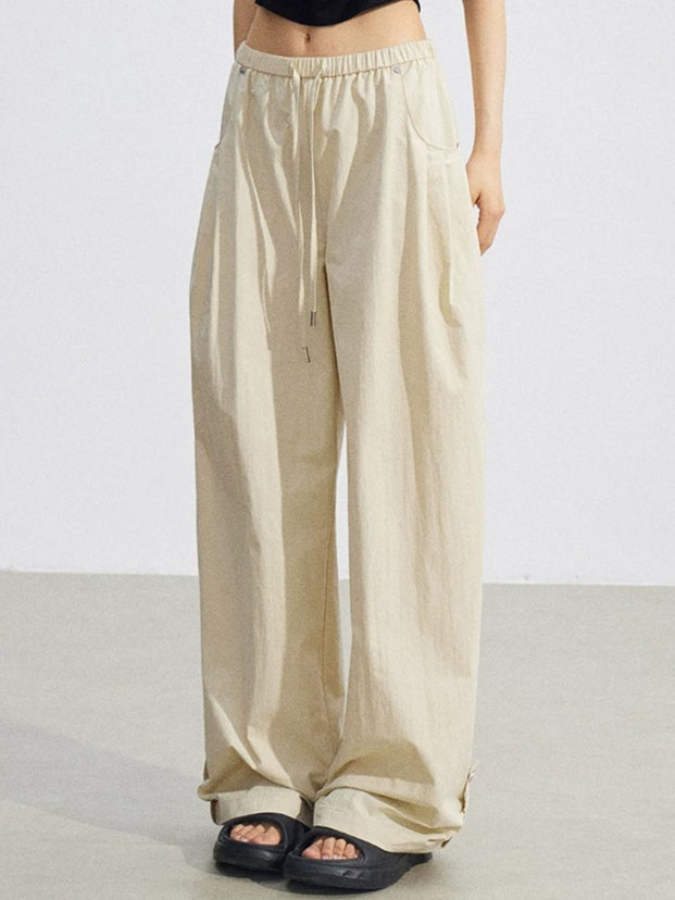 Cargo Pleated Wide-Leg Pants