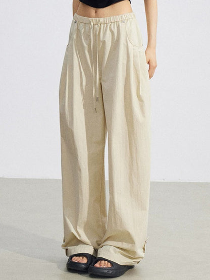 Cargo Pleated Wide-Leg Pants