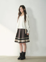 Floral Patchwork A-Line Midi Skirt