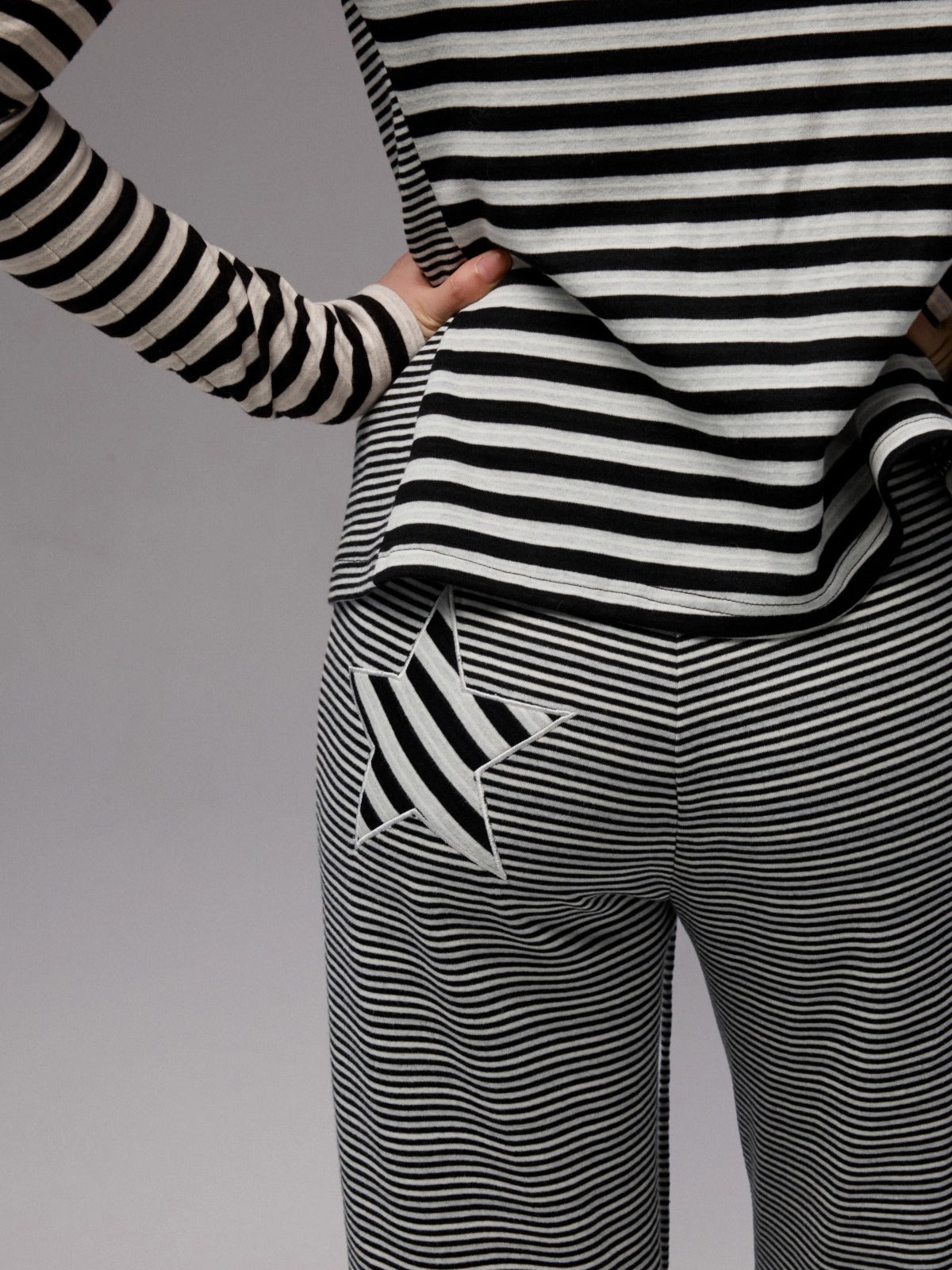 Double-Face Striped Knit 3-Piece Set