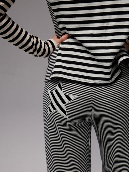 Double-Face Striped Knit 3-Piece Set