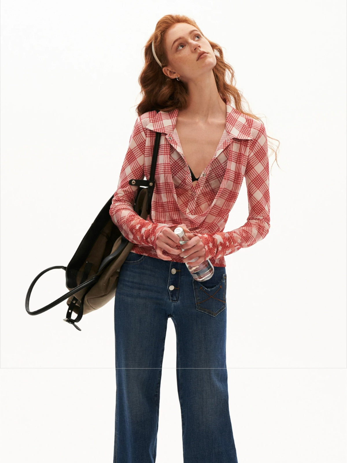 Plaid Layered Slim Shirt