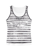 Striped Letter Print Tank