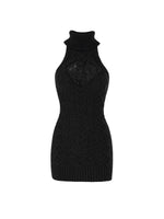 Cable Knit High-neck Dress