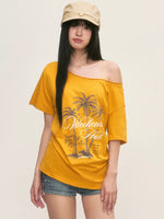 Printed Off-Shoulder Tee