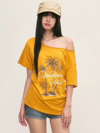 Printed Off-Shoulder Tee