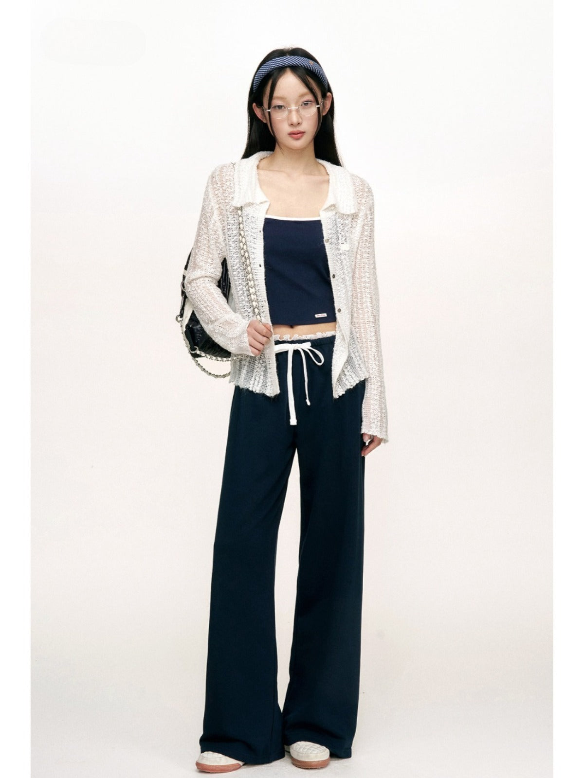 Ruffle Waist Straight Leg Sweatpants