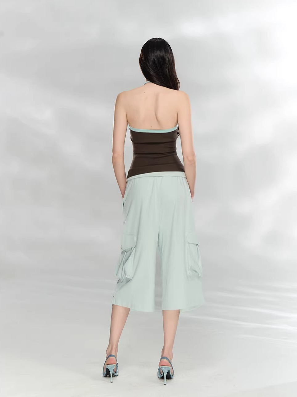 Colorblock Halter Knit Top