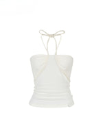 Pleated Rope-Hanging Fitted Bandeau