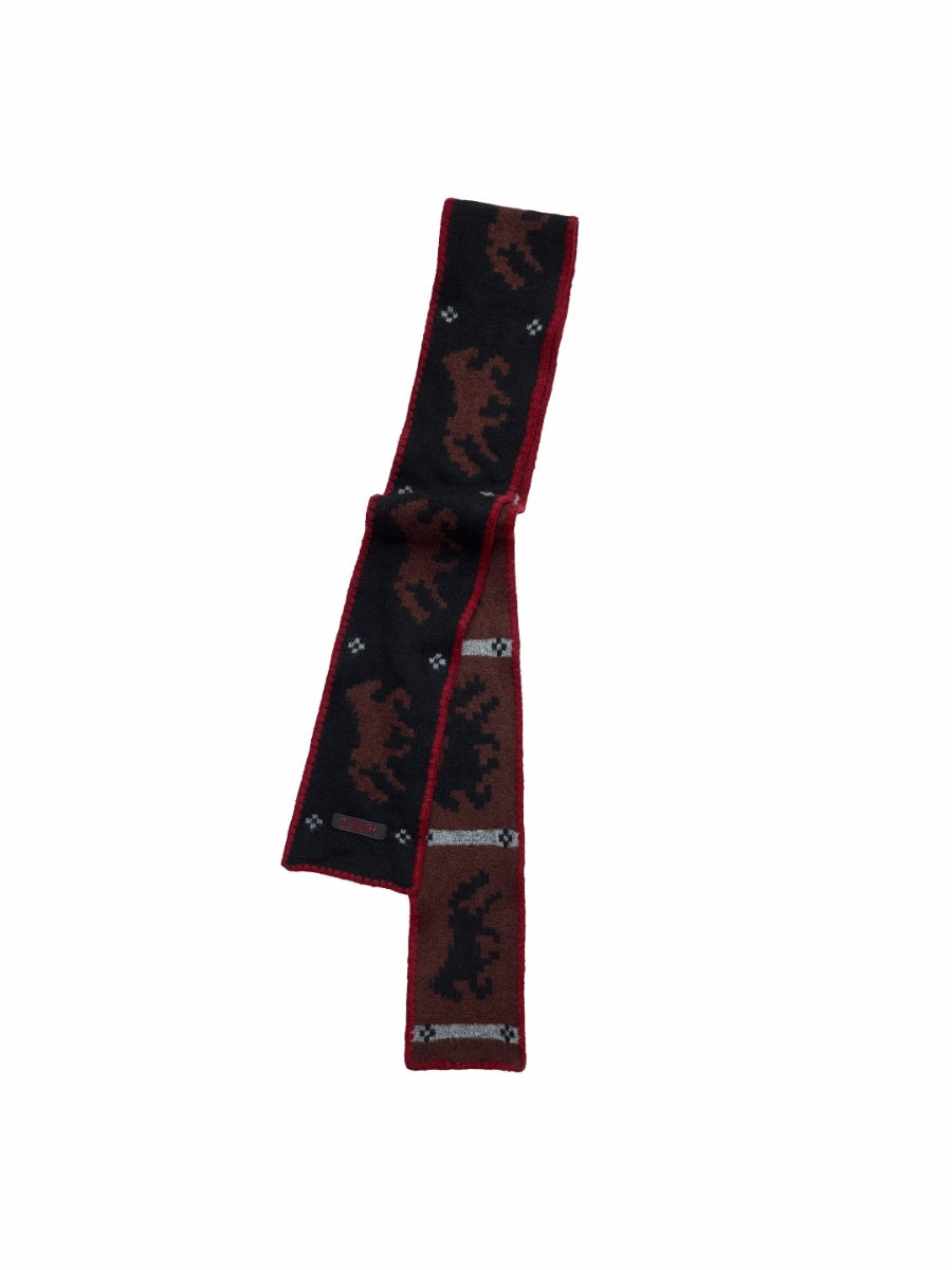 Fair Isle Pony Jacquard Knit Scarf