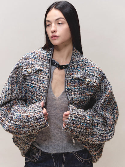 Wool Cutout Buttoned Slim Knit Top