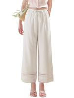 Lace Trim Cropped Pants