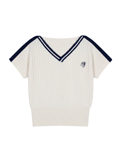 Contrast Knit Top