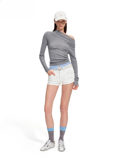 Polar High-Stretch Denim Shorts
