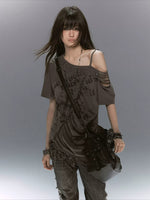 Studded Cross Print Tee