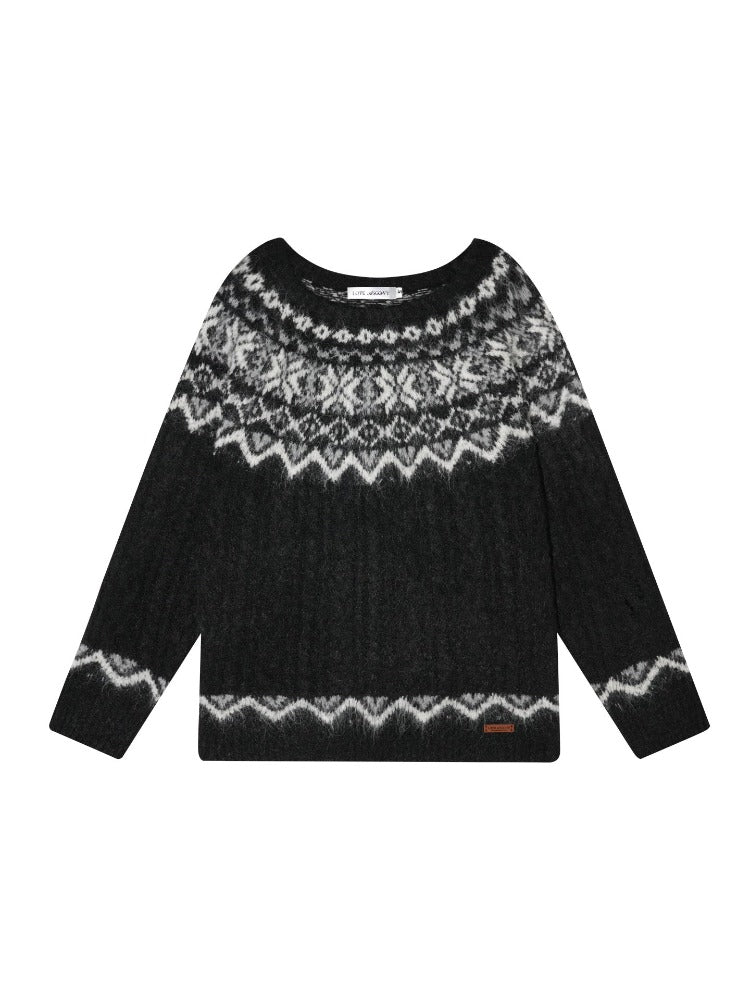 Fair Isle Cable Knit Sweater