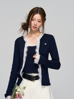Lace Knit Cardigan Set