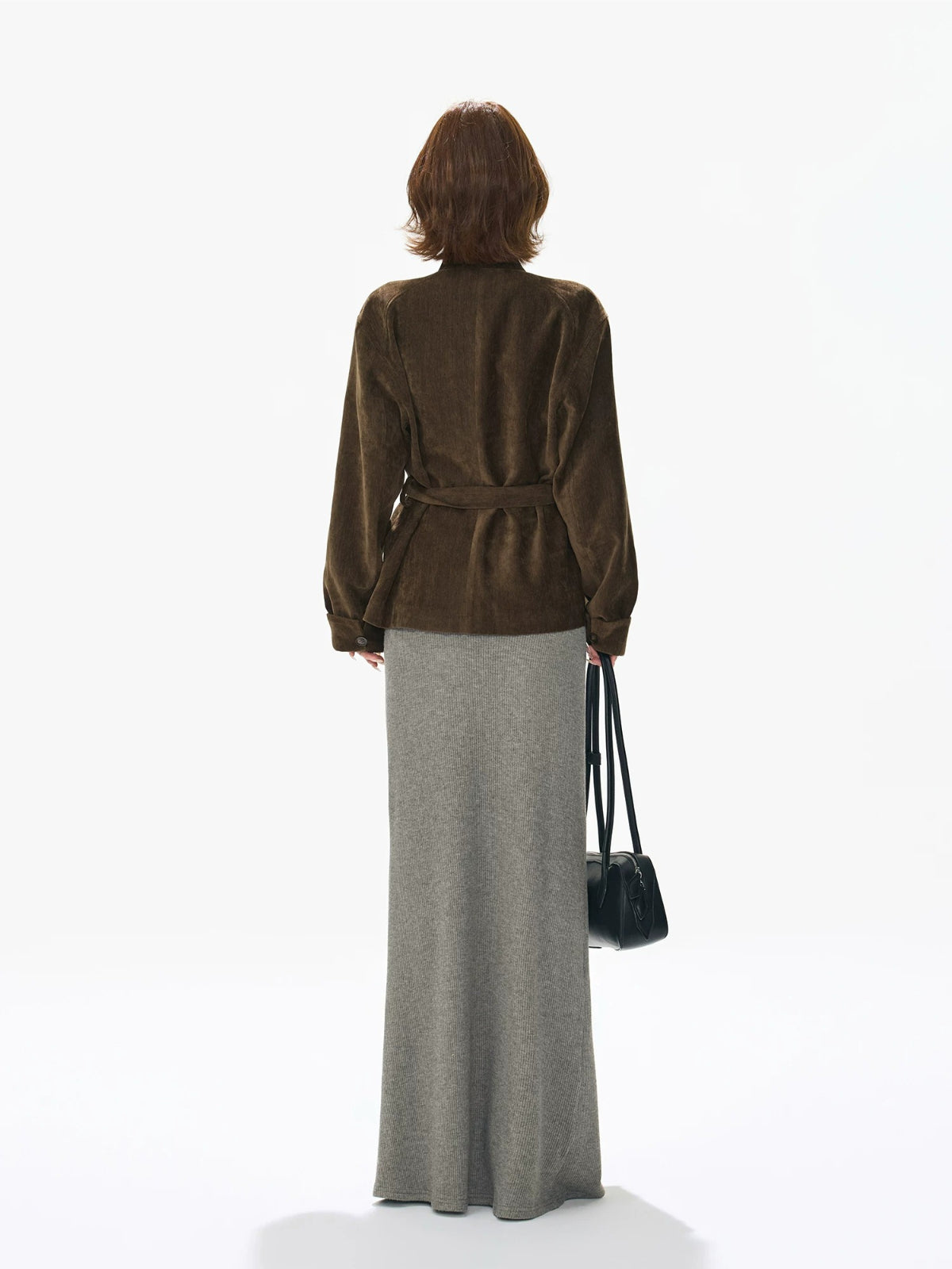 Vintage Stand Collar Belted Utility Jacket