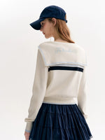 Beige Sailor Cardigan Set