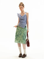 Asymmetric Pearl Chiffon Layered Top
