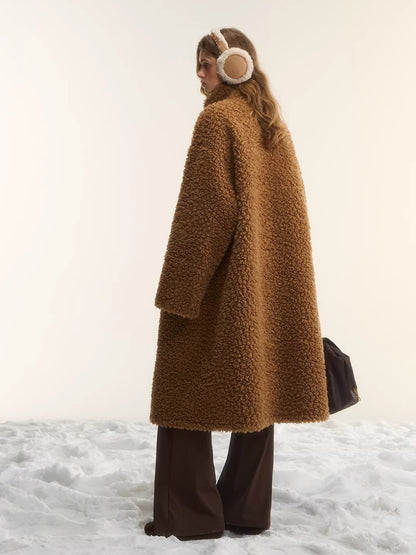 Two-Way Reversible Shearling Wool Coat