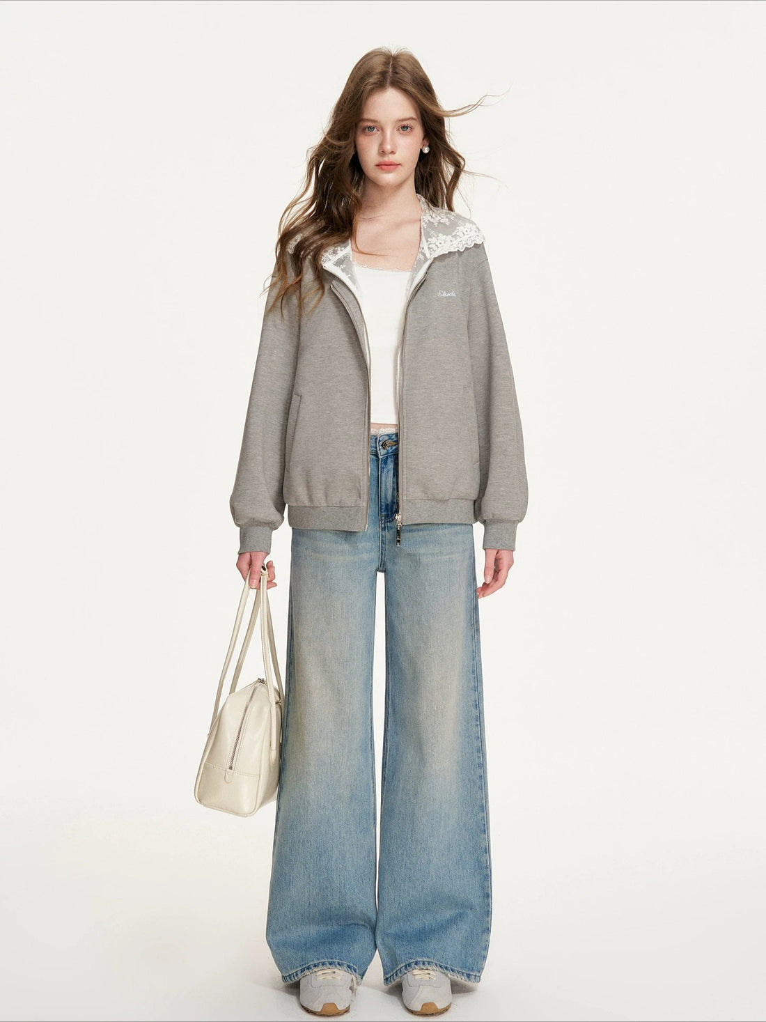 Lace Hooded Zip Jacket