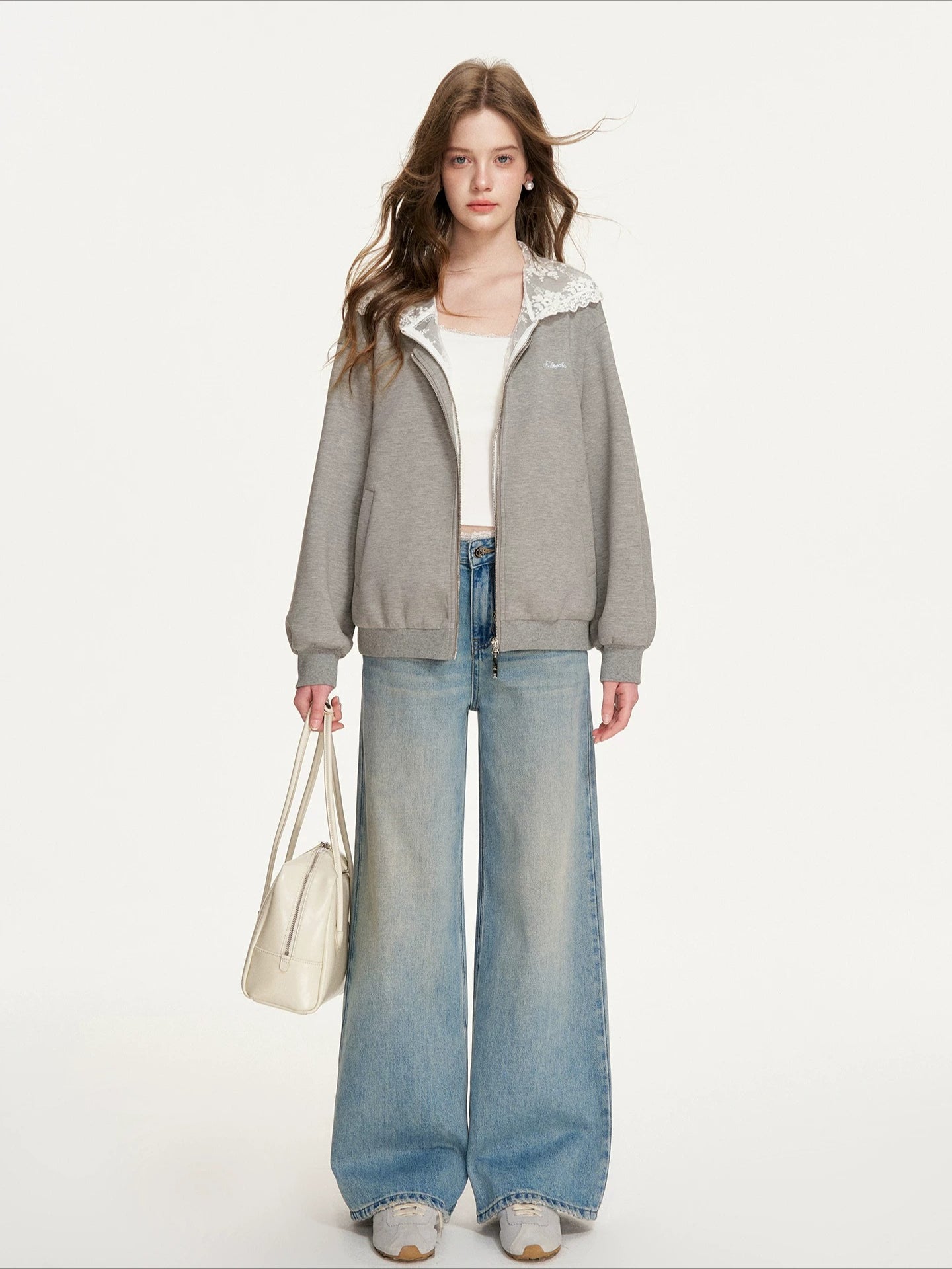 Lace Hooded Zip Jacket