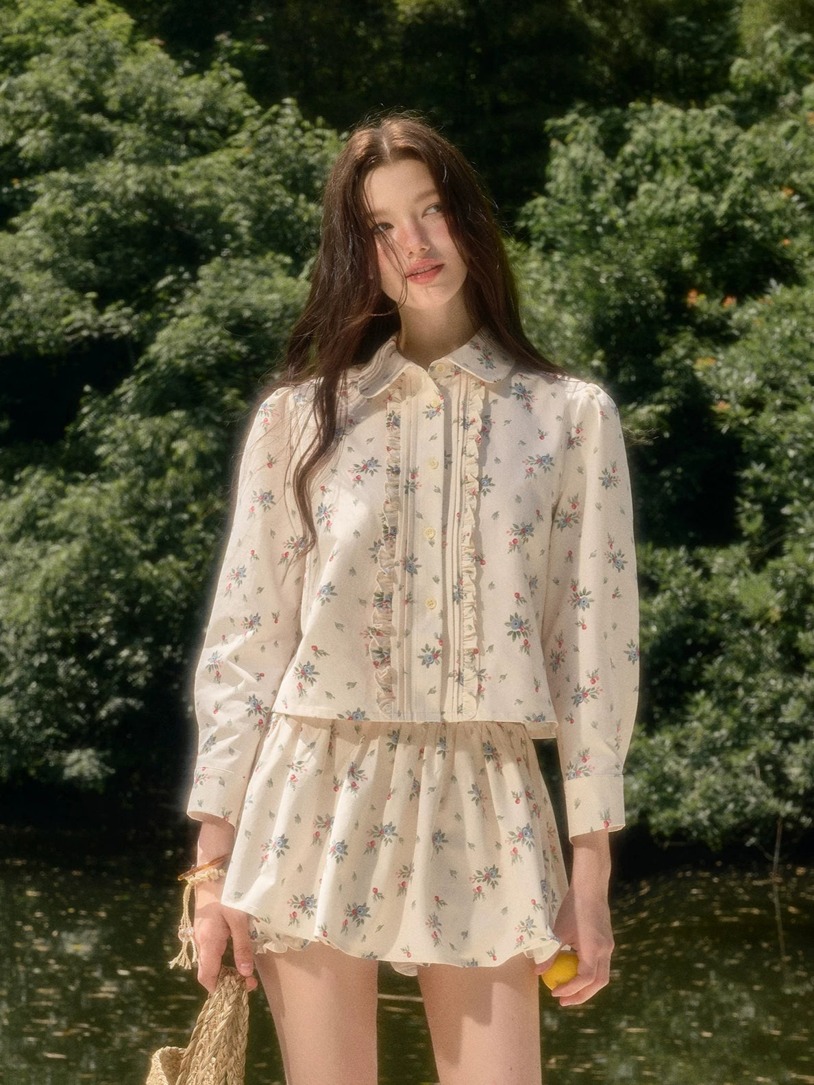 Mediterranean Floral Skort Set