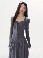 Gray Moss Trace Knit Dress