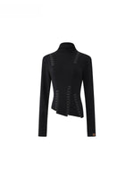 Asymmetric Hook Trim Knit Top