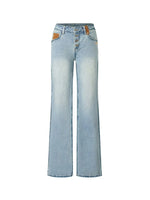 ＋5CM N4 Suede Straight Jeans