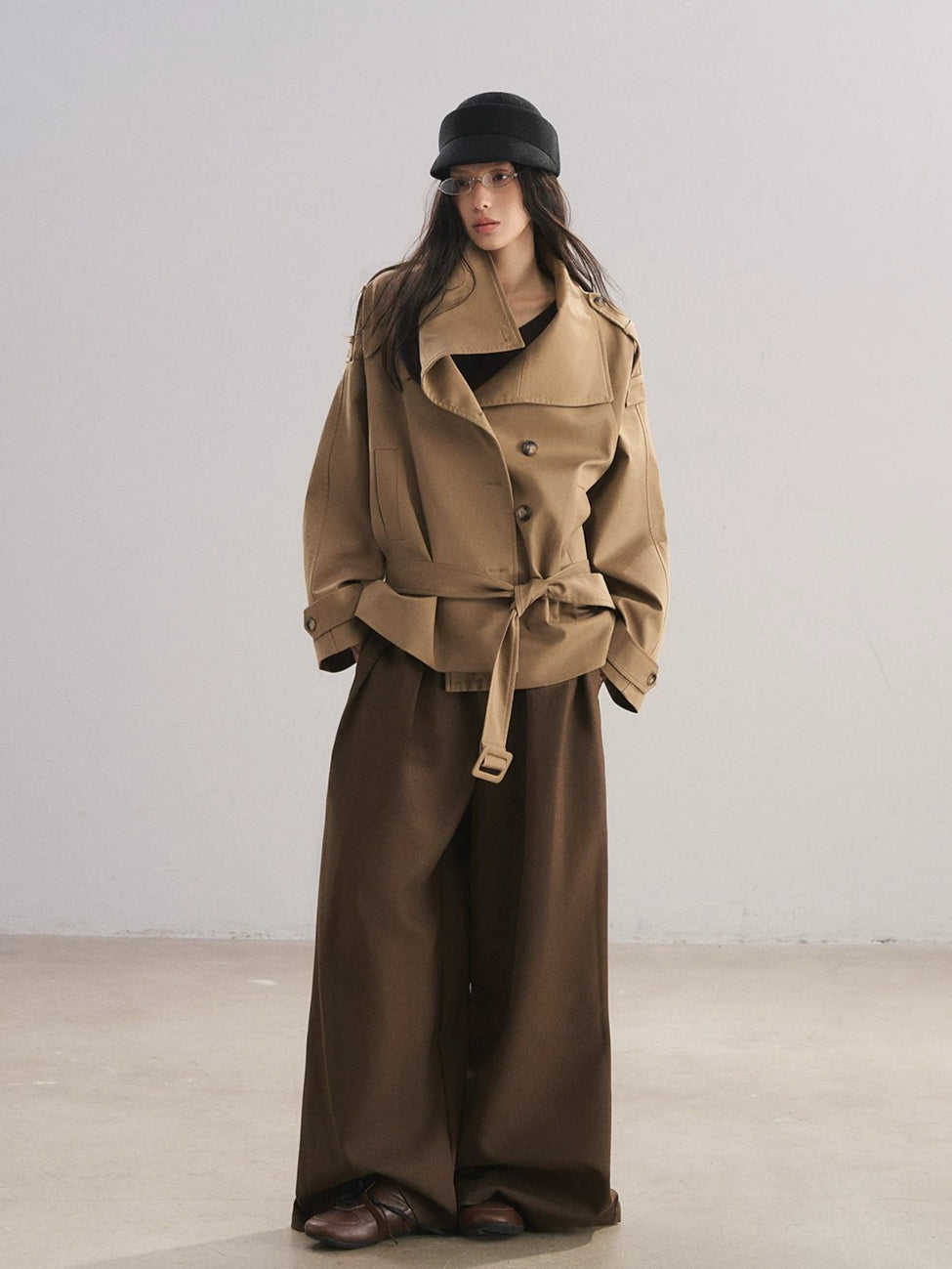 Pleated Wide-Leg Trousers
