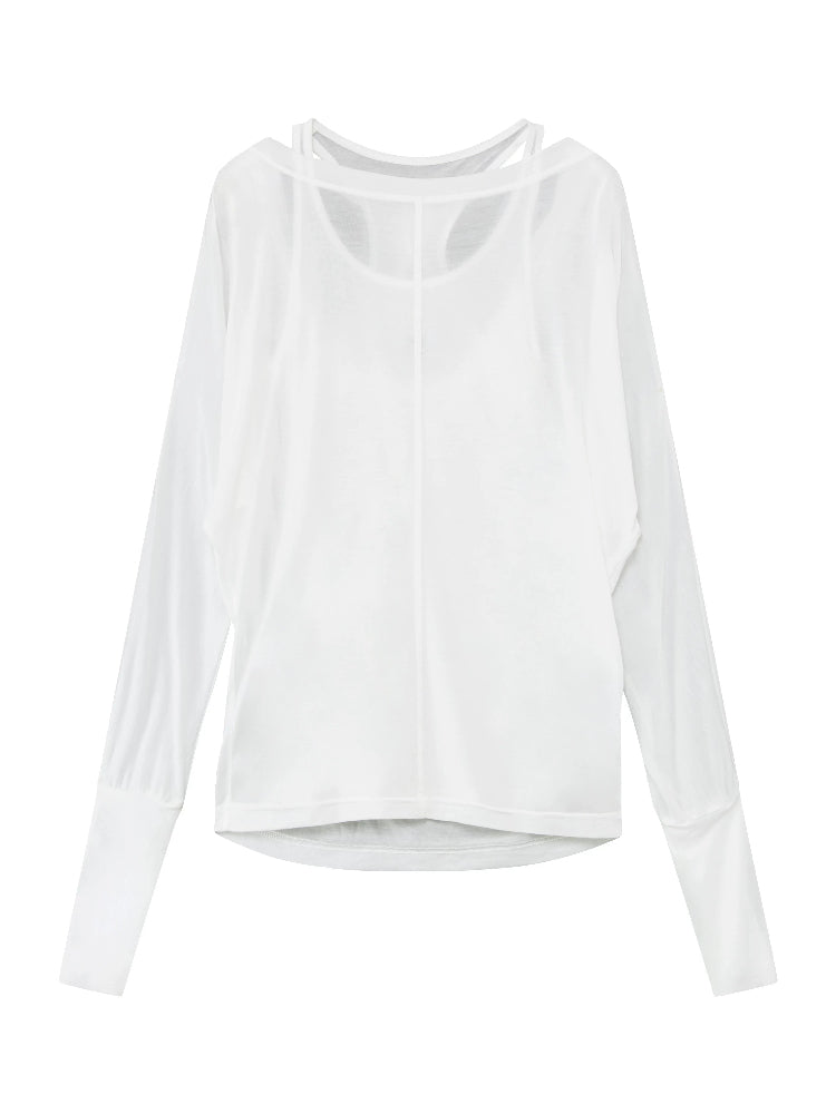 Lyocell Two-Piece Draped Top