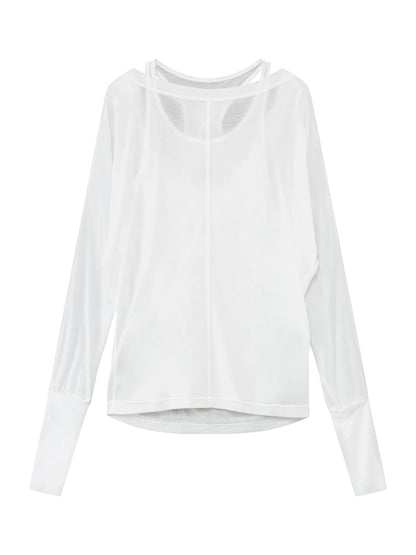 Lyocell Two-Piece Draped Top