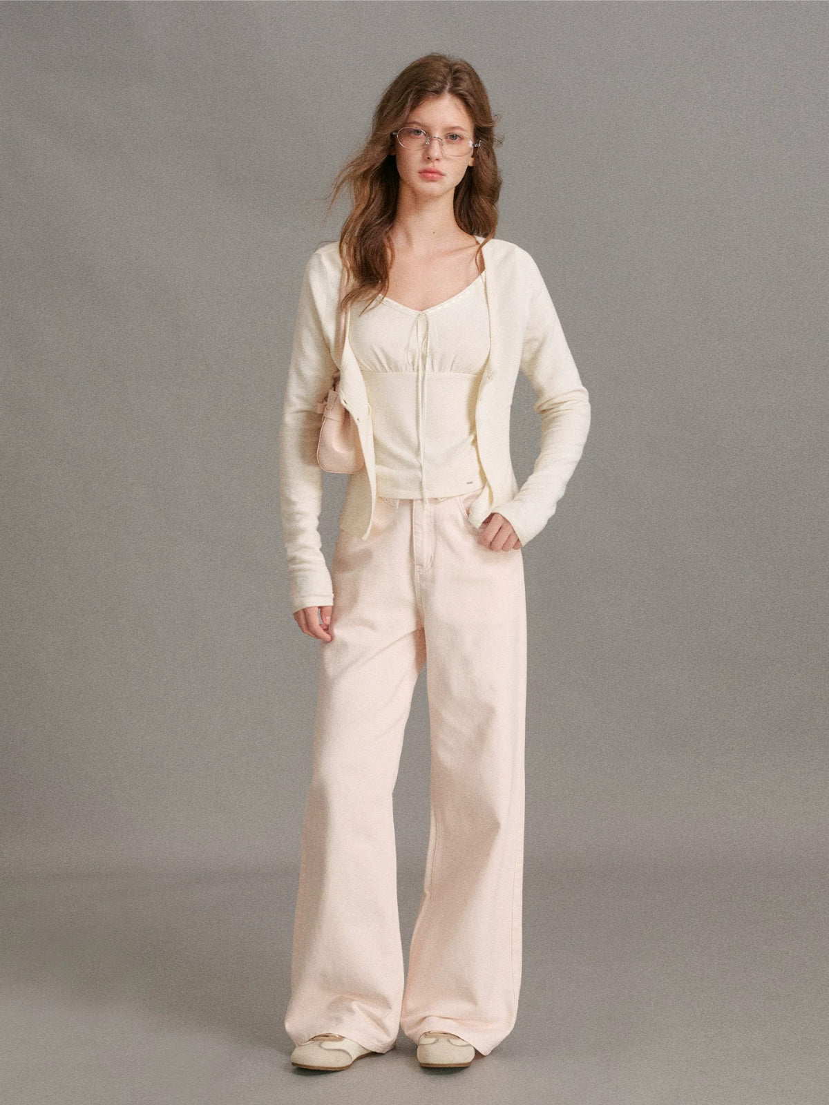 Velvet Tie Front Knit Layered Set