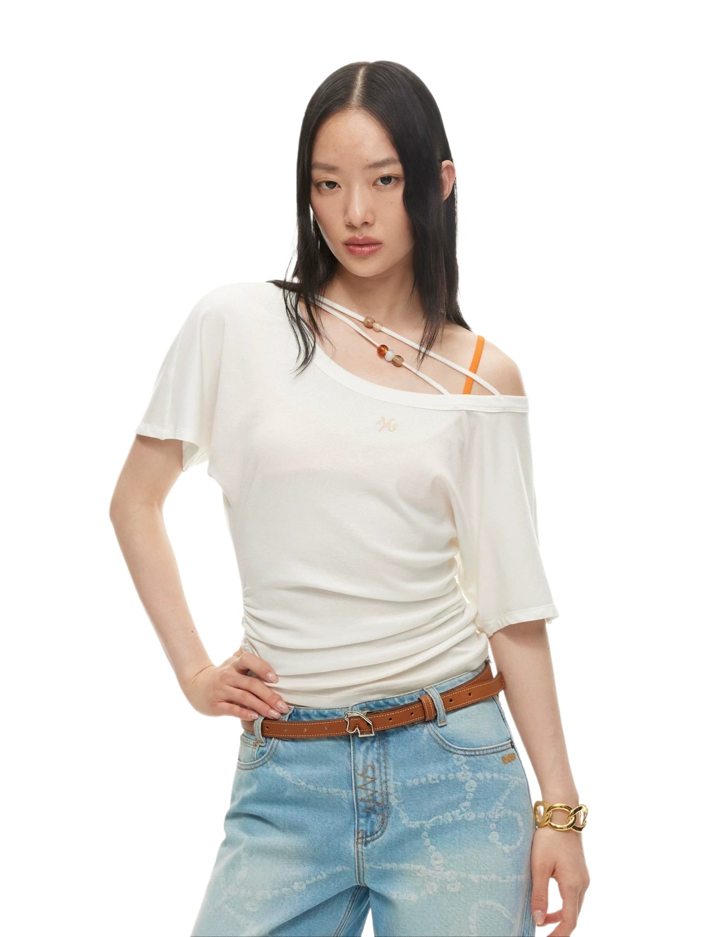 Beaded Draped Tee