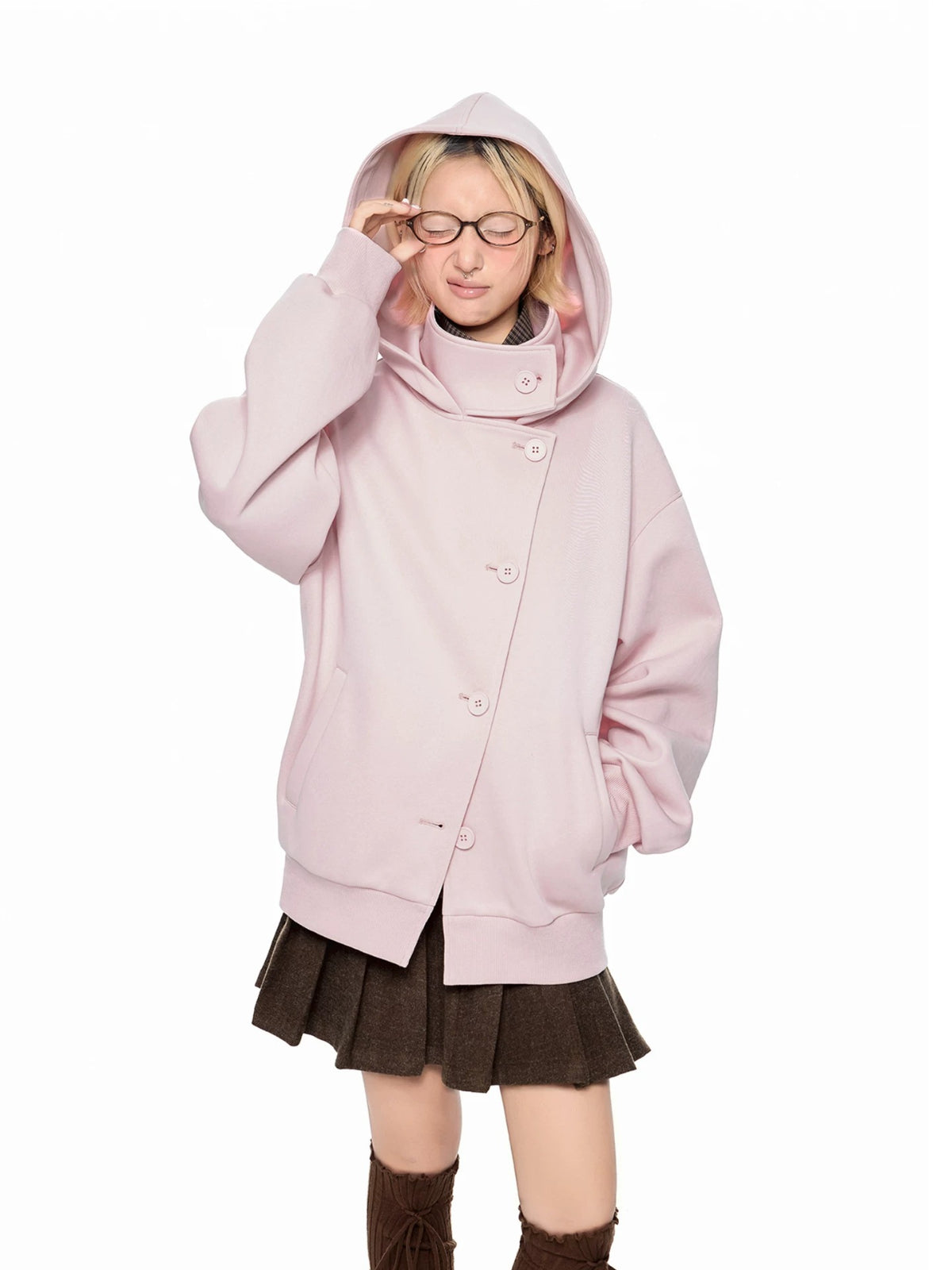 Academy Button Cropped Hoodie