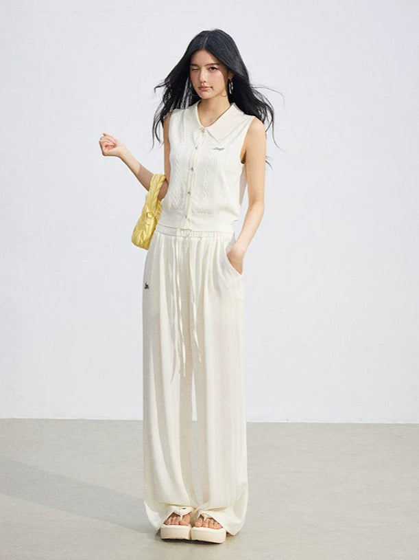 Polo Knit Ice-Silk Top